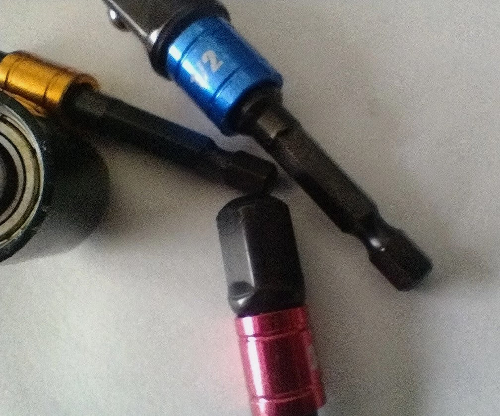 105 Deg Hex Shank Screwdriver Adaptor with Socket Adaptors 1/4" 3/8" 1/2"
