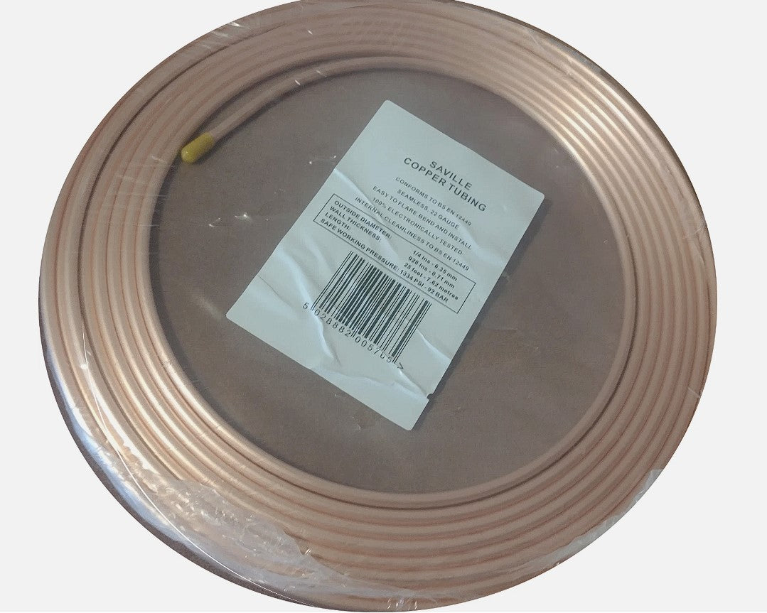 1/4" Copper Brake Pipe 25'