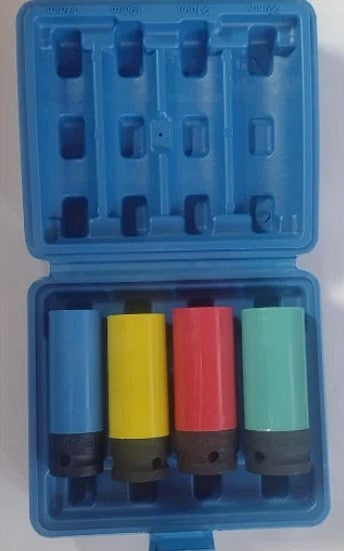 1/2" Drive Wheel Nut Impact Socket Set with Sleeves 17mm 19mm 21mm 22mm